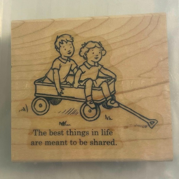 🆕 Stampin' Up! Best Things in Life Shared Child Wagon Wooden Block Stamp Set - Picture 1 of 5